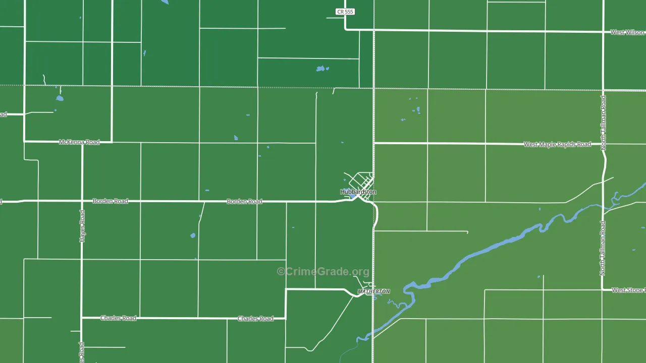 48845, MI Map of Vehicle Theft Rates