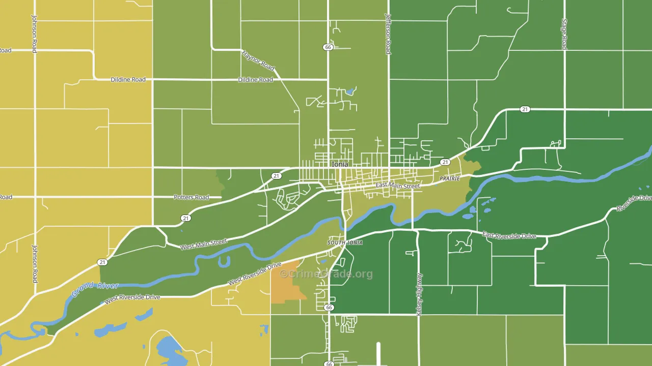 48846, MI Map of Vehicle Theft Rates