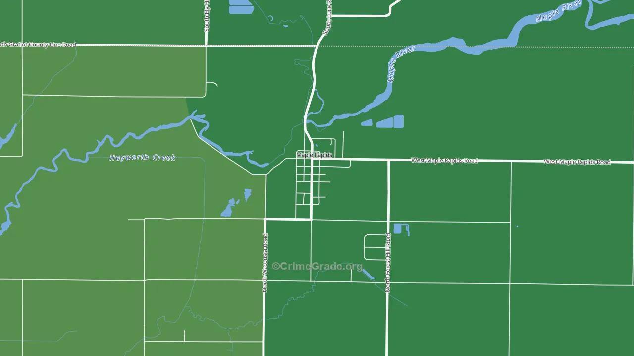 48853, MI Map of Vehicle Theft Rates