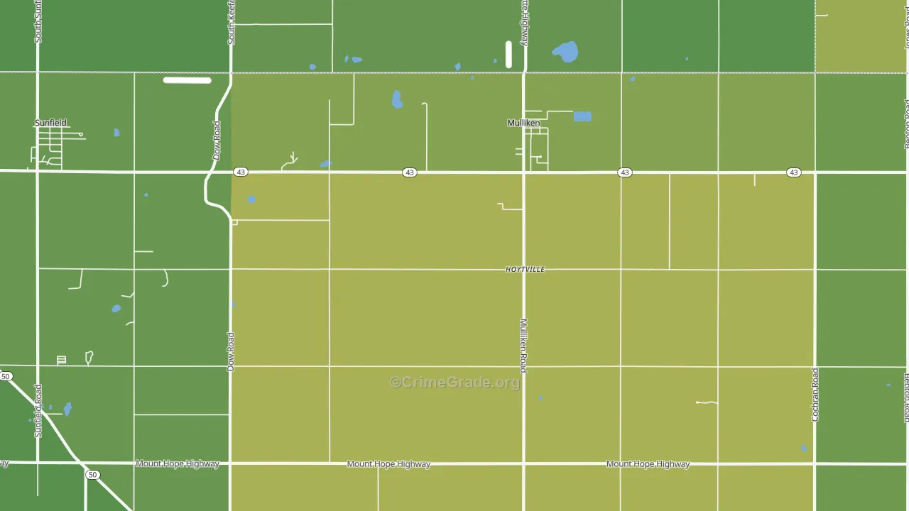 48861, MI Map of Vehicle Theft Rates