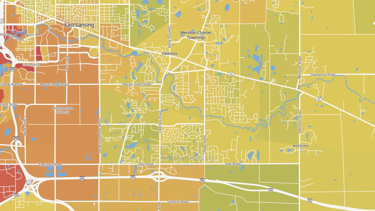 48864, MI Map of Vehicle Theft Rates