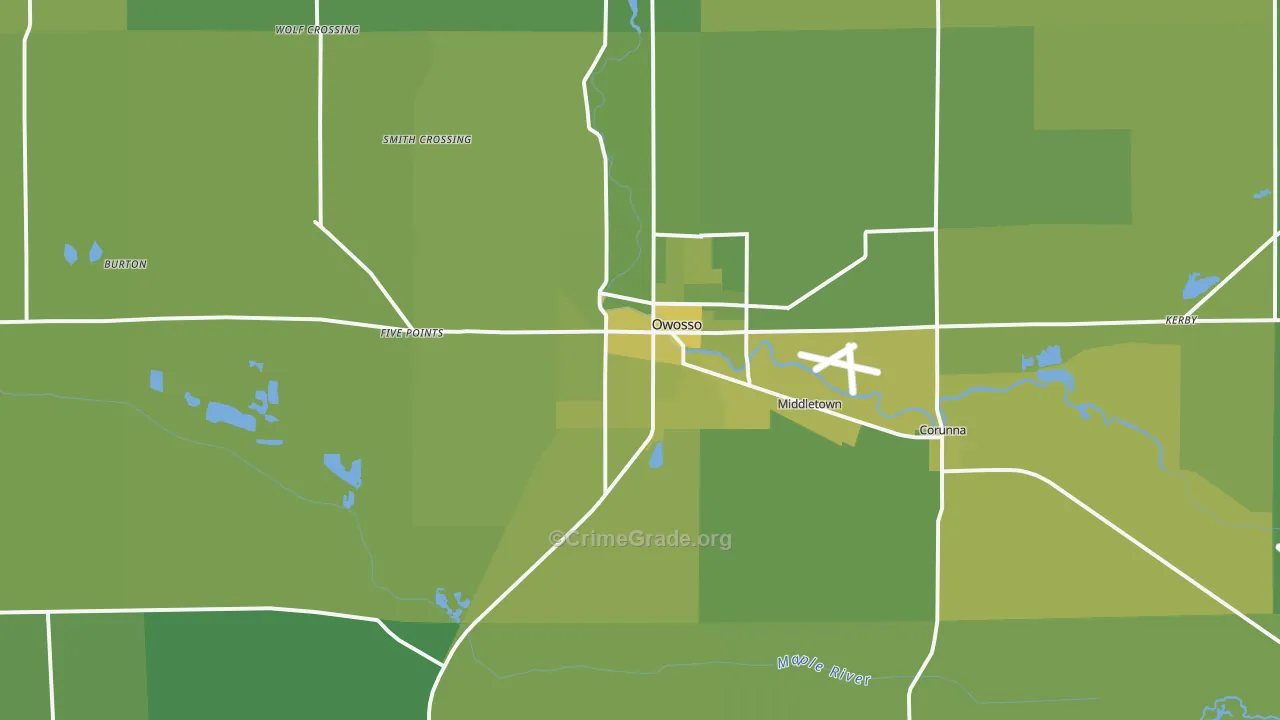 48867, MI Map of Vehicle Theft Rates