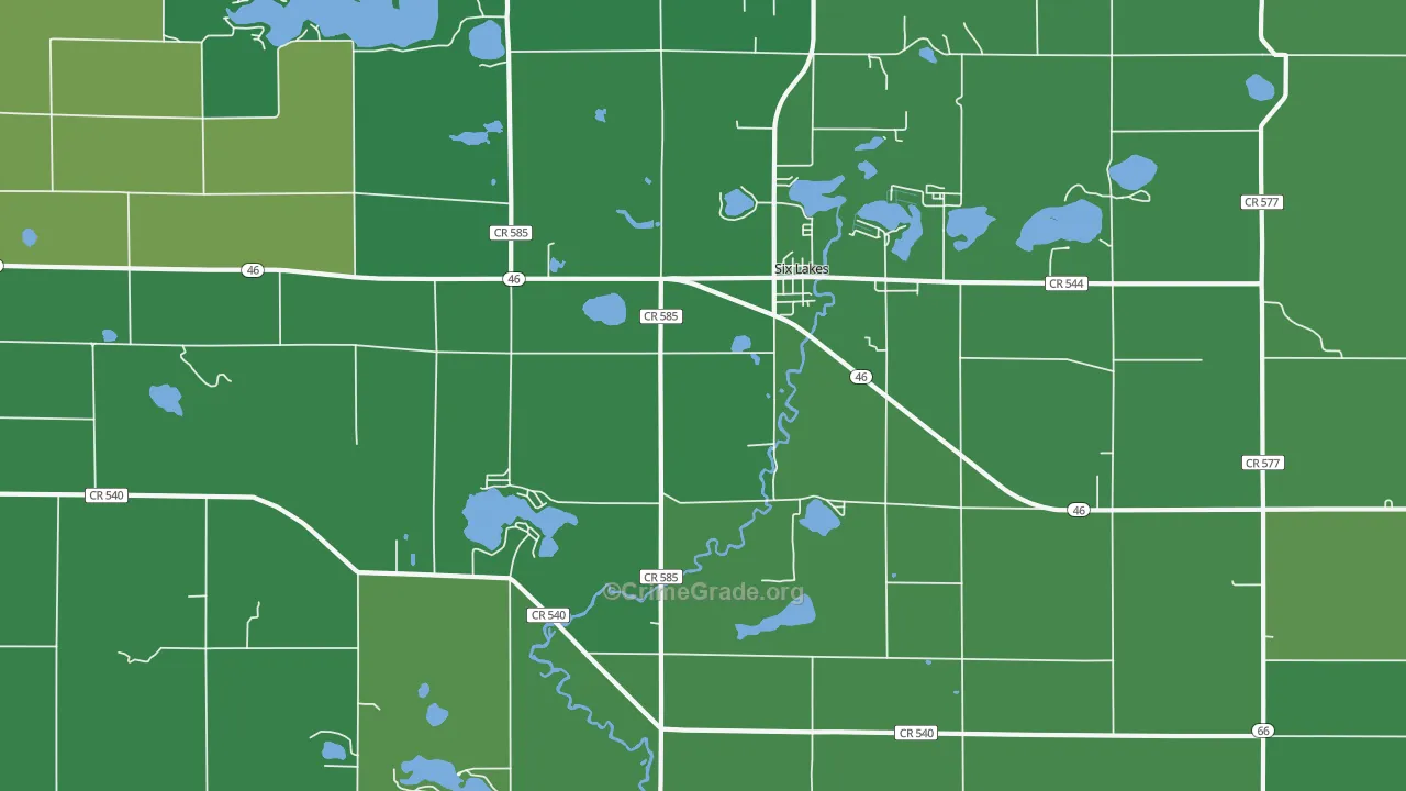 48886, MI Map of Vehicle Theft Rates