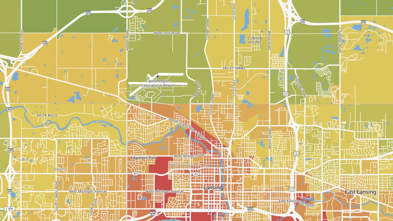 48906, MI Map of Vehicle Theft Rates