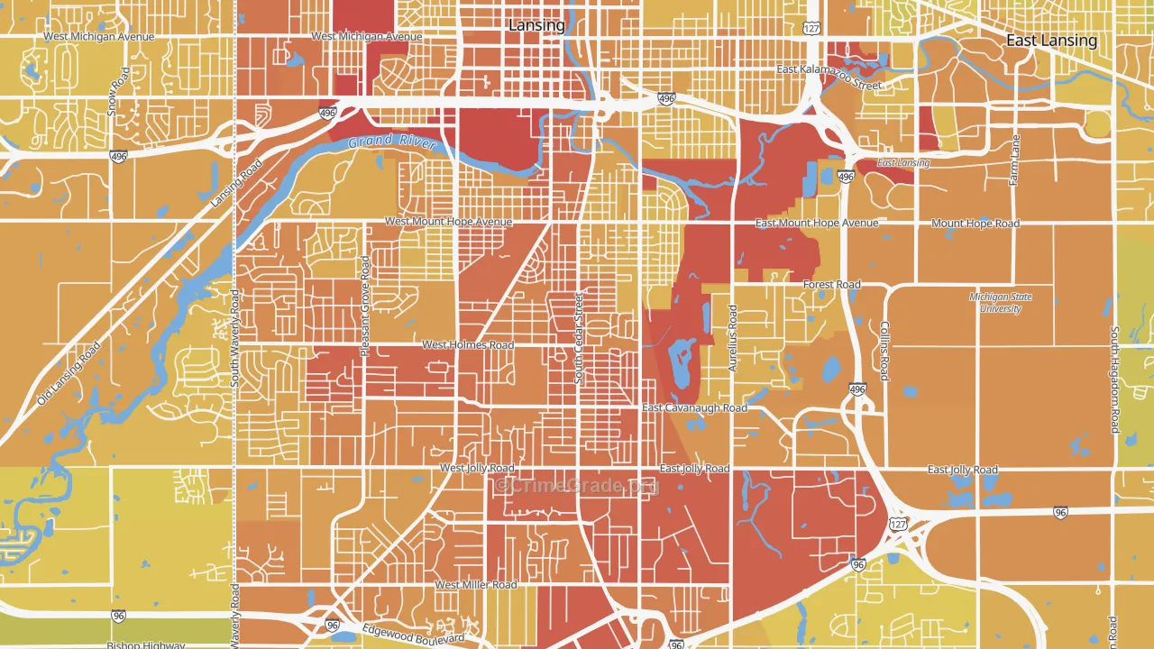 48910, MI Map of Vehicle Theft Rates