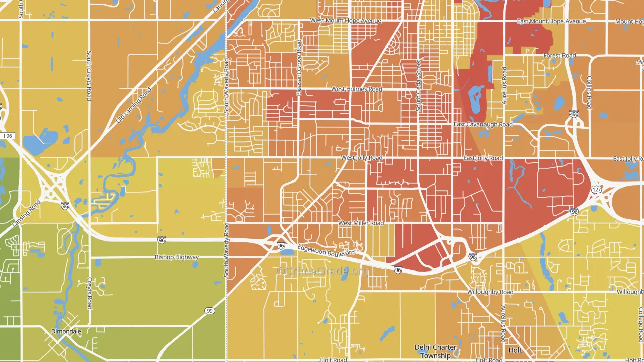 48911, MI Map of Vehicle Theft Rates