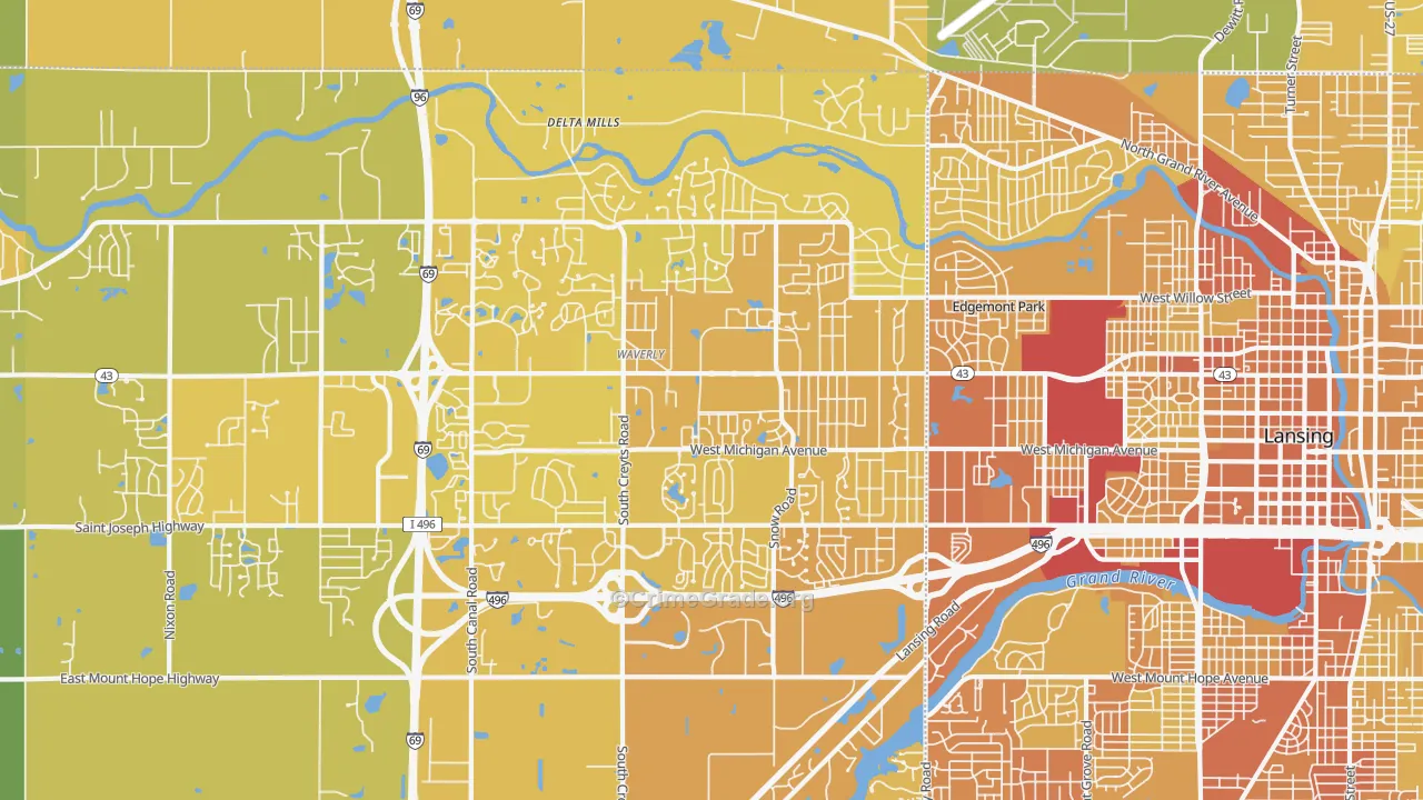 48917, MI Map of Vehicle Theft Rates