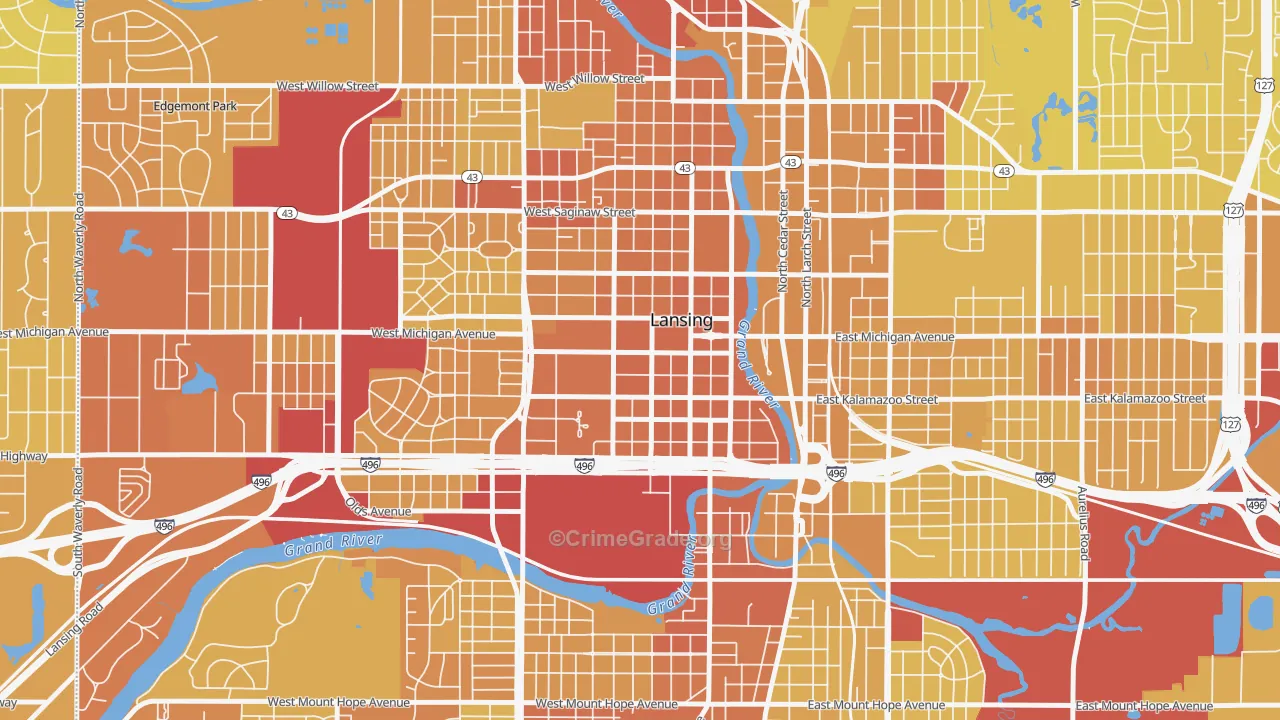 48933, MI Map of Vehicle Theft Rates