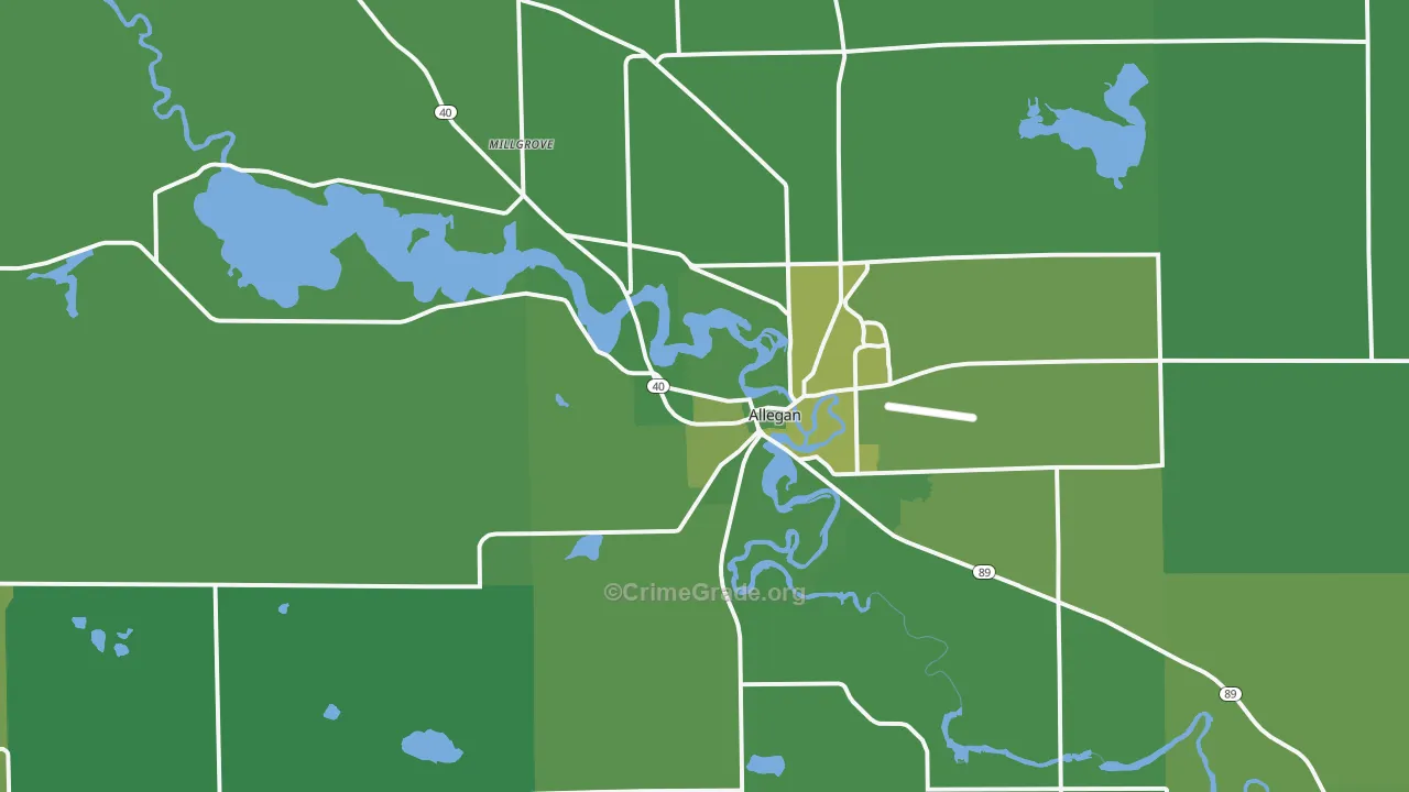 49010, MI Map of Vehicle Theft Rates