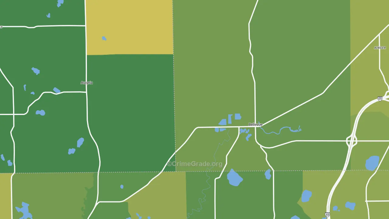 49021, MI Map of Vehicle Theft Rates