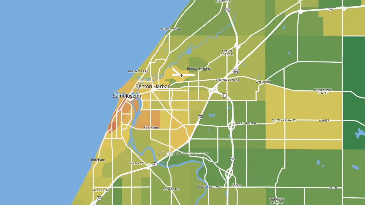 49022, MI Map of Vehicle Theft Rates