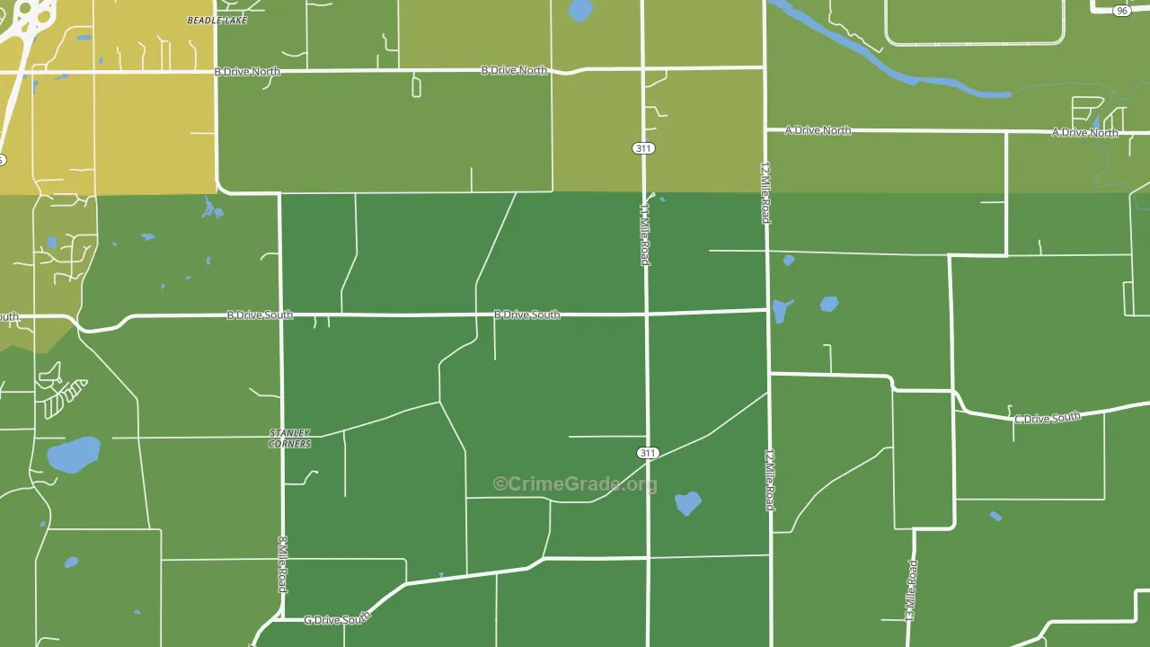 49033, MI Map of Vehicle Theft Rates