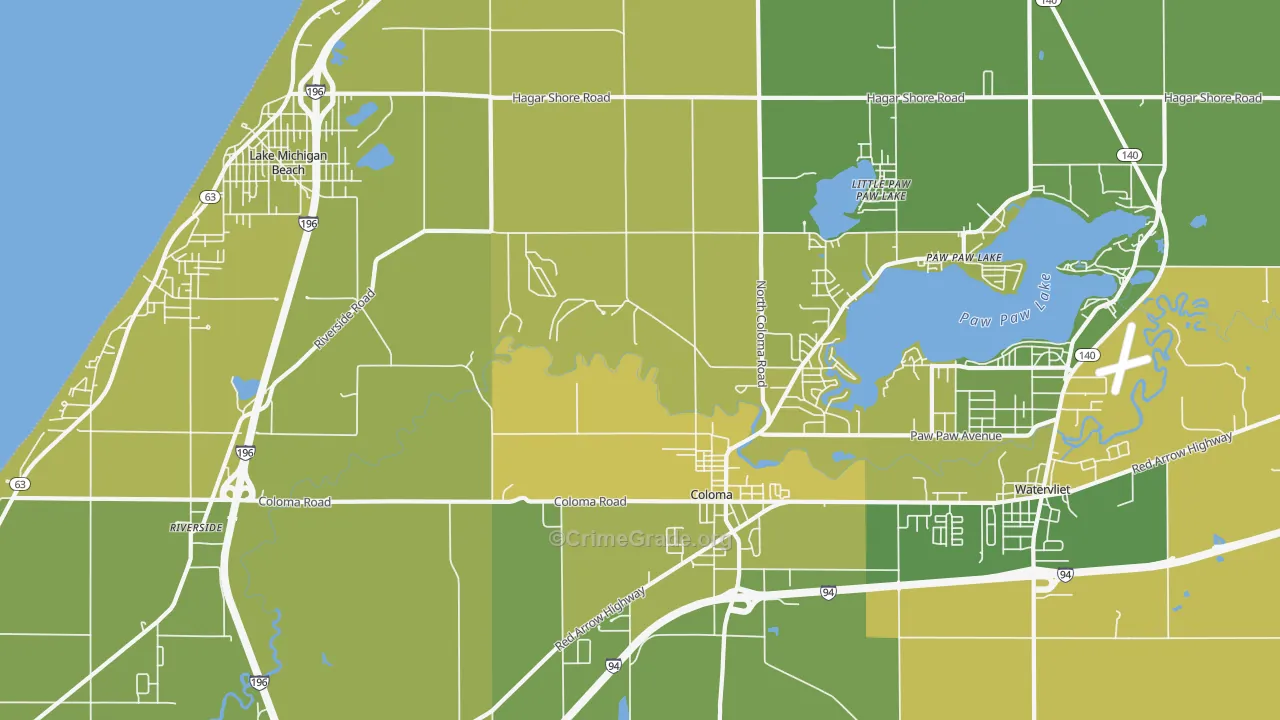49038, MI Map of Vehicle Theft Rates