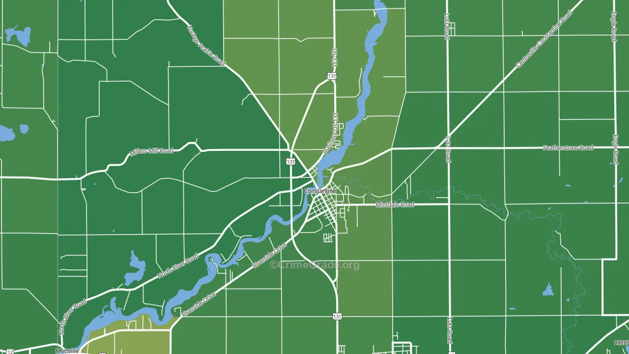 49042, MI Map of Vehicle Theft Rates