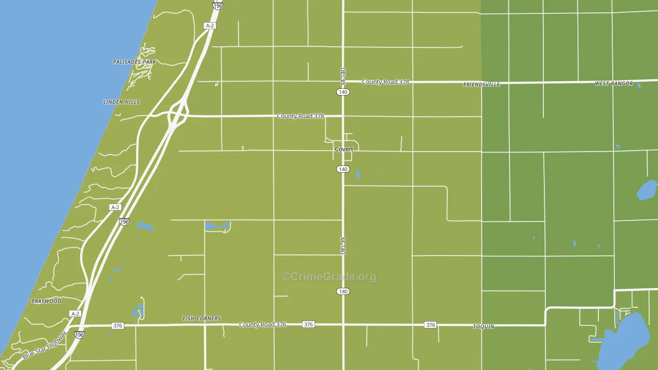 49043, MI Map of Vehicle Theft Rates