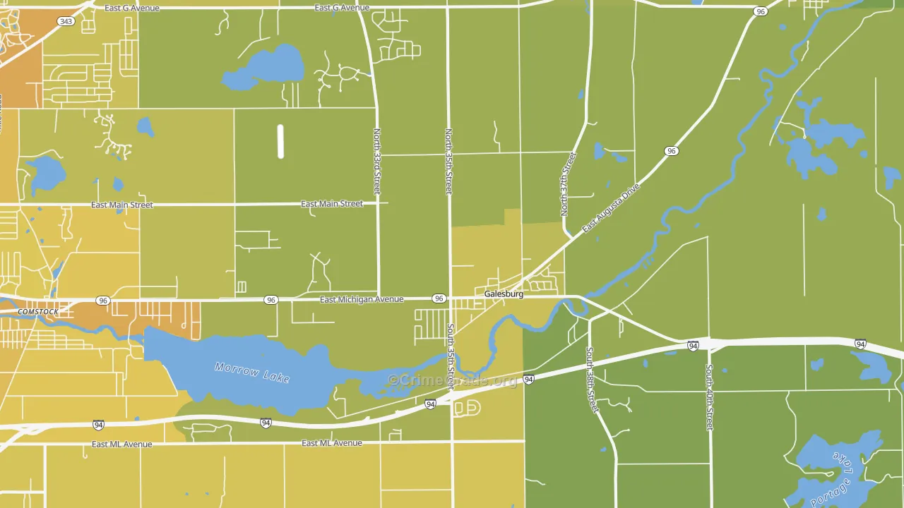 49053, MI Map of Vehicle Theft Rates