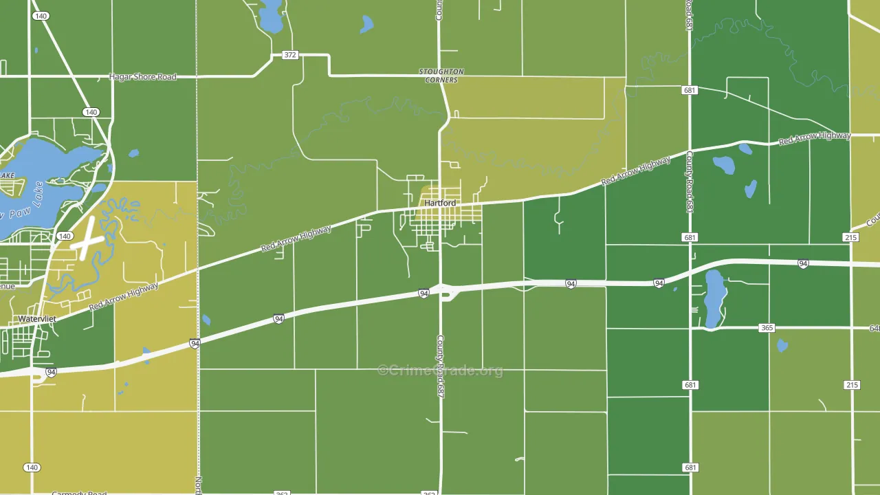 49057, MI Map of Vehicle Theft Rates