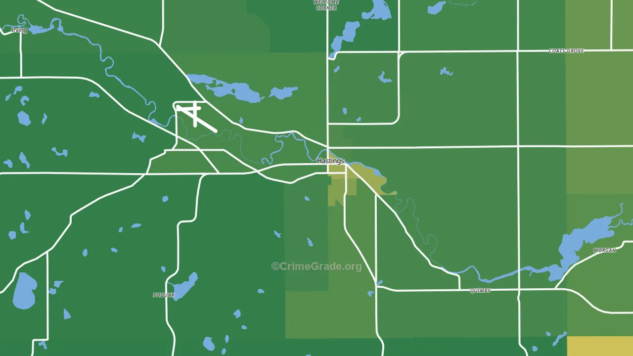 49058, MI Map of Vehicle Theft Rates