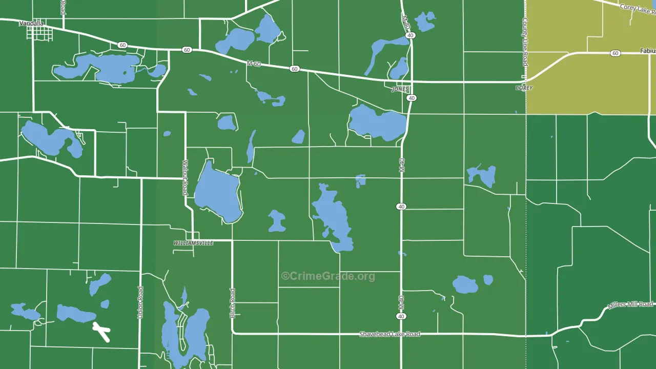 49061, MI Map of Vehicle Theft Rates