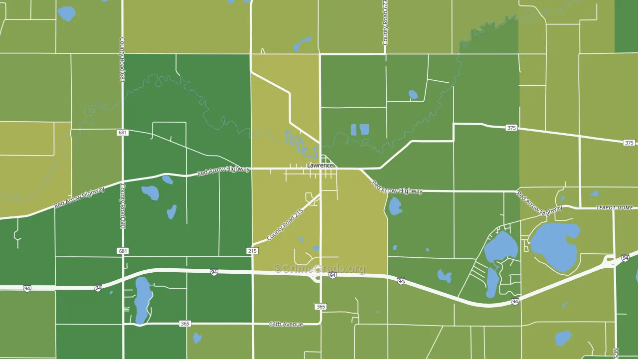 49064, MI Map of Vehicle Theft Rates