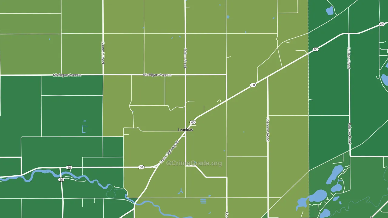 49066, MI Map of Vehicle Theft Rates