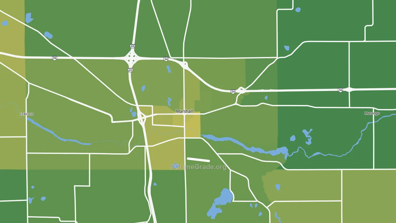 49068, MI Map of Vehicle Theft Rates