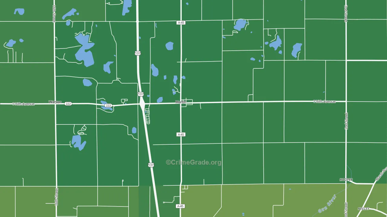 49070, MI Map of Vehicle Theft Rates