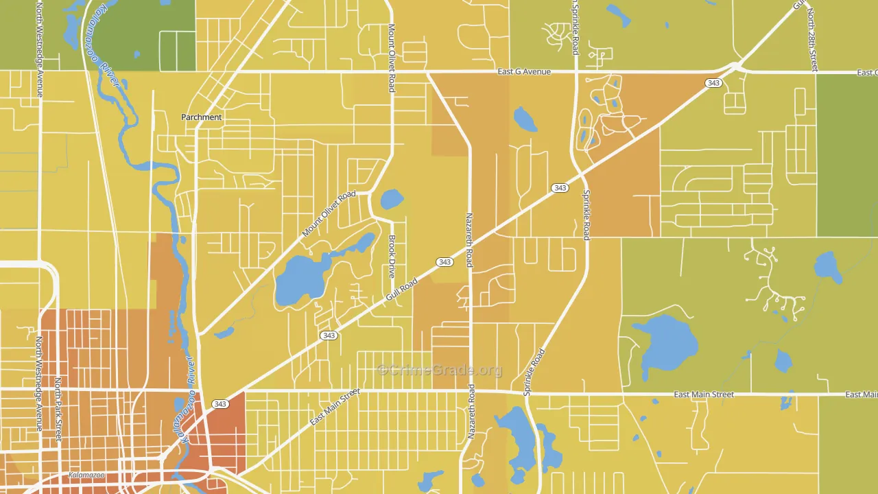 49074, MI Map of Vehicle Theft Rates