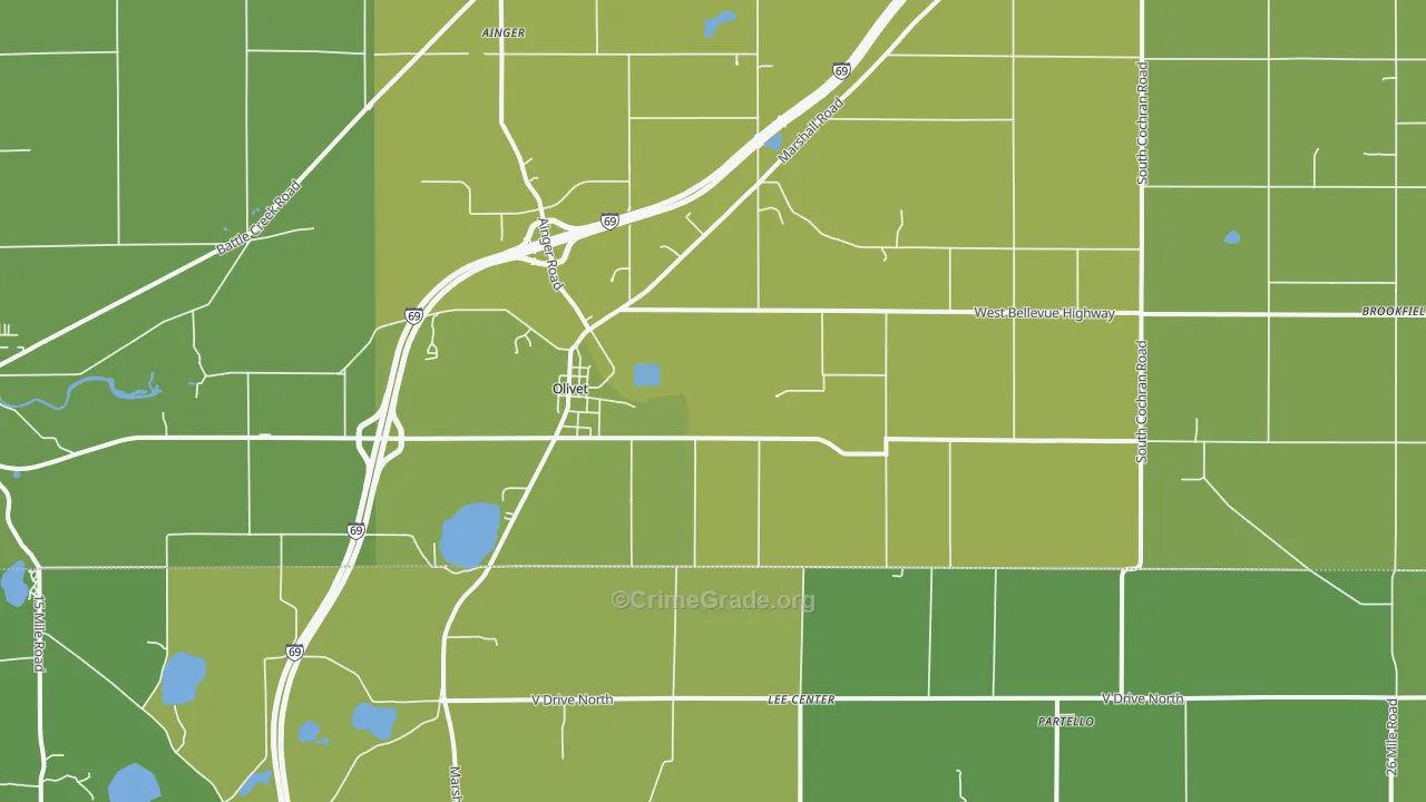 49076, MI Map of Vehicle Theft Rates