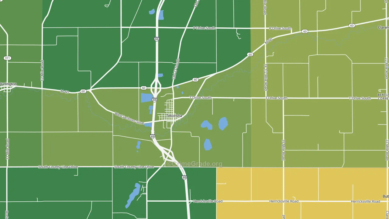 49092, MI Map of Vehicle Theft Rates