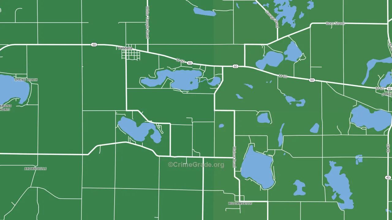 49095, MI Map of Vehicle Theft Rates