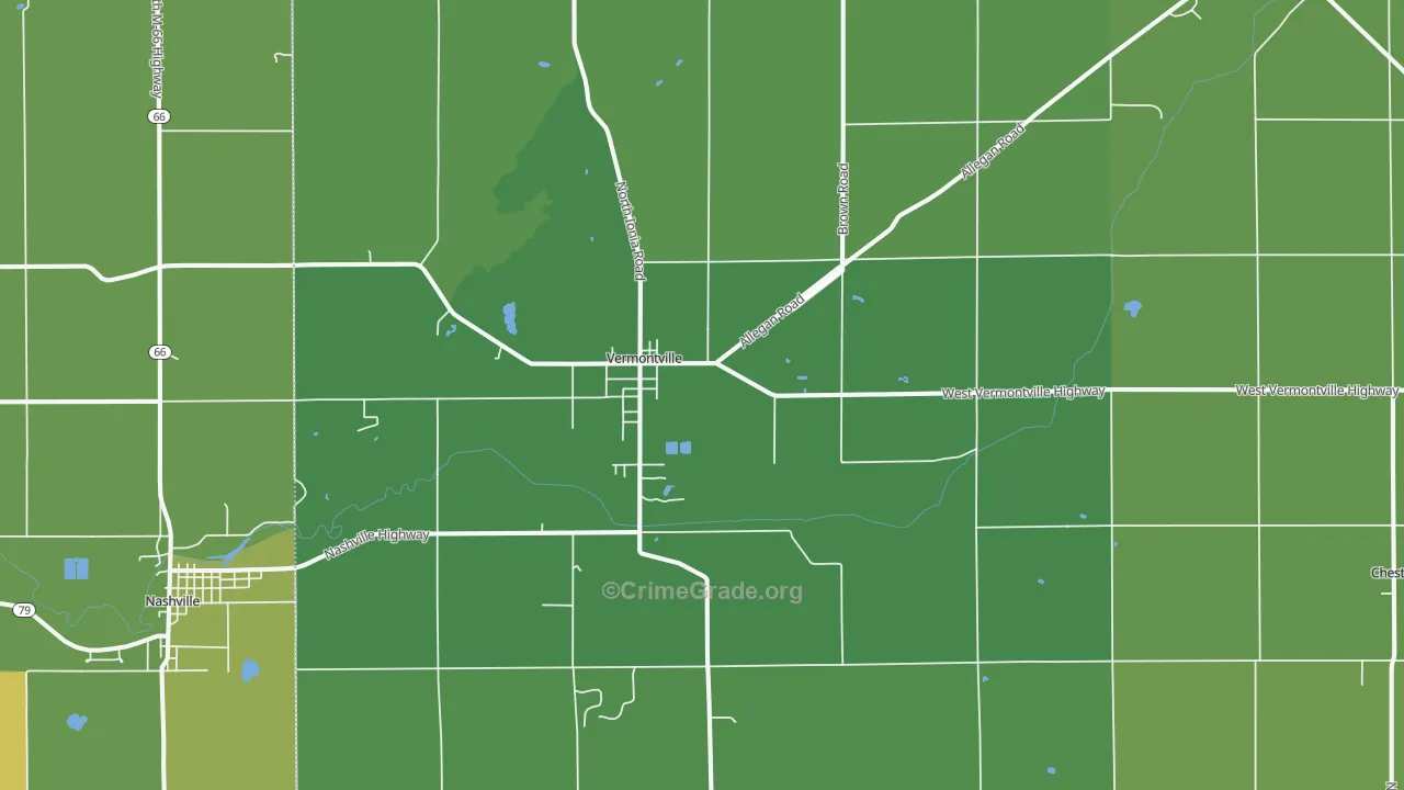 49096, MI Map of Vehicle Theft Rates