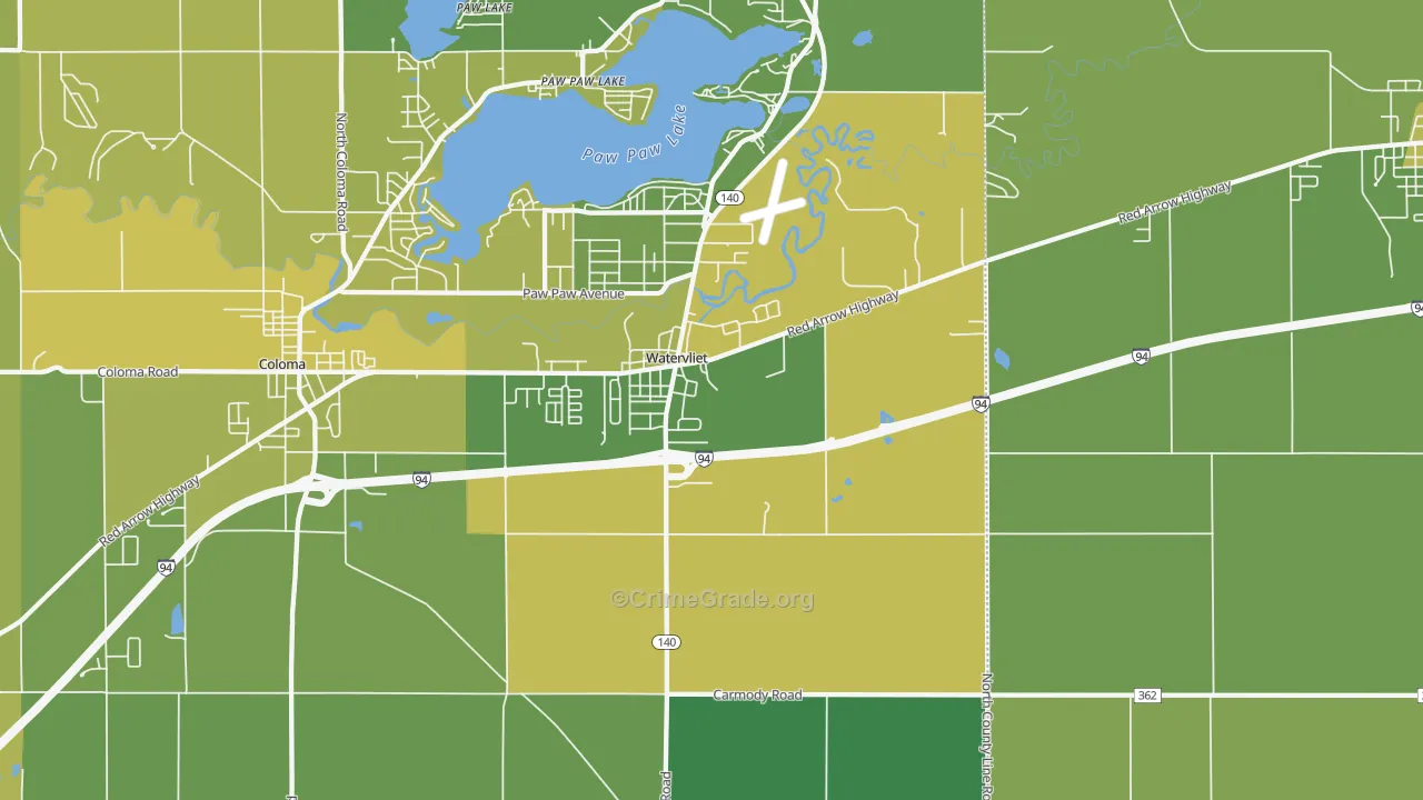 49098, MI Map of Vehicle Theft Rates