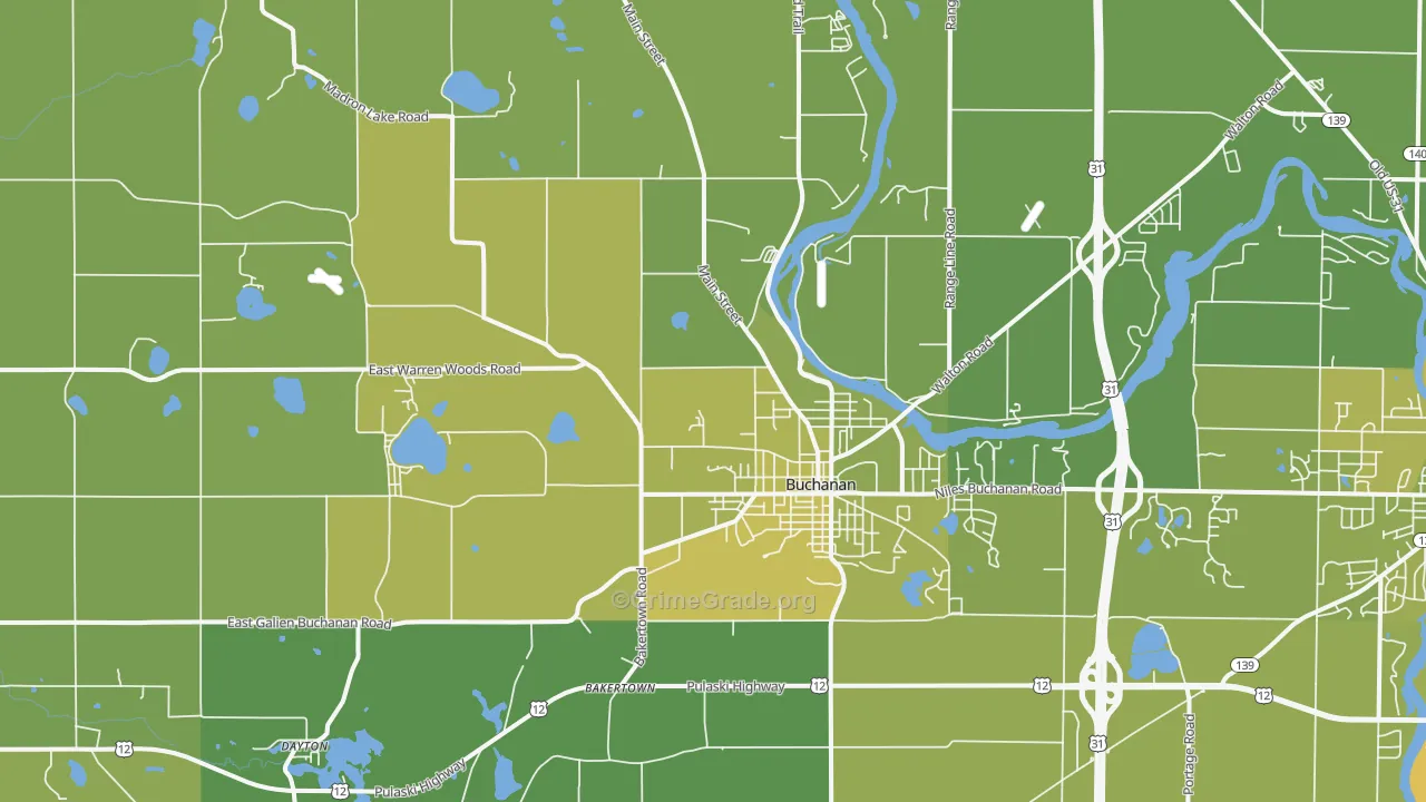49107, MI Map of Vehicle Theft Rates