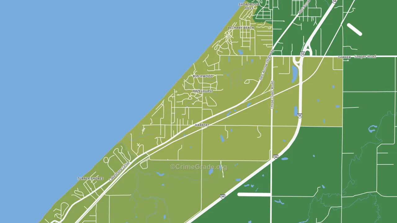 49115, MI Map of Vehicle Theft Rates