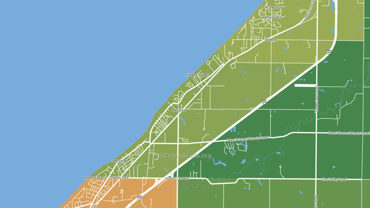49116, MI Map of Vehicle Theft Rates