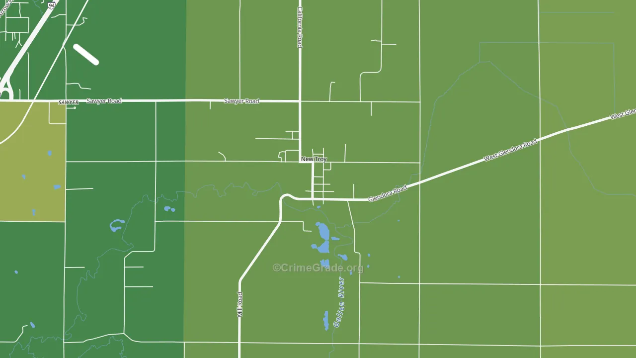 49119, MI Map of Vehicle Theft Rates