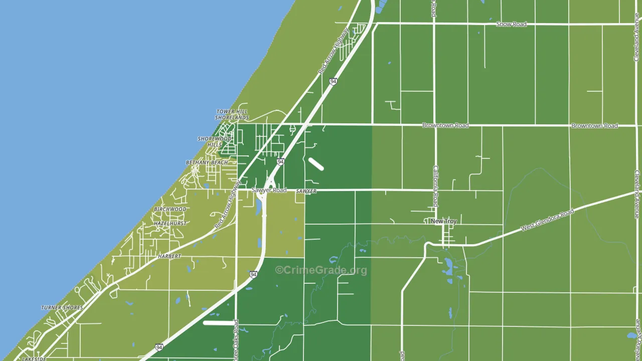 49125, MI Map of Vehicle Theft Rates