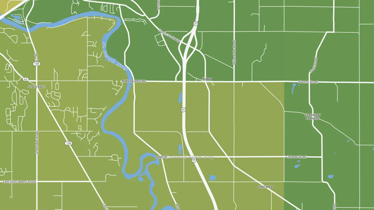 49126, MI Map of Vehicle Theft Rates