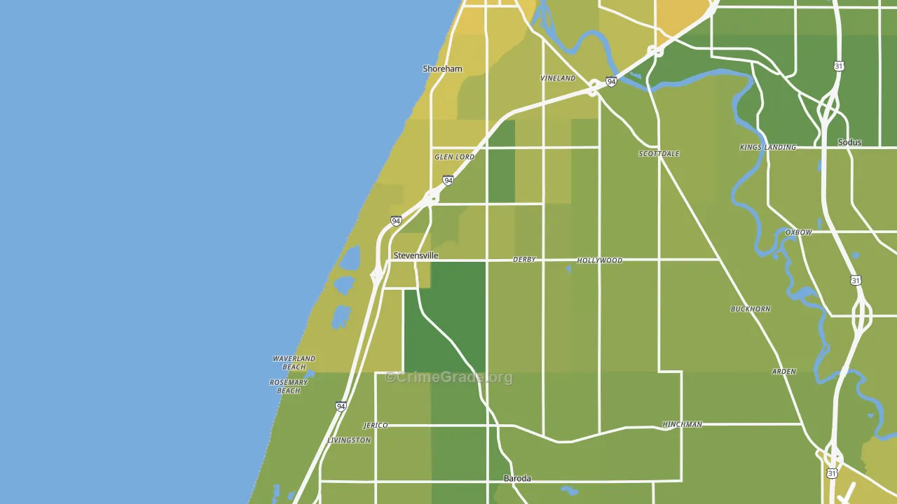 49127, MI Map of Vehicle Theft Rates