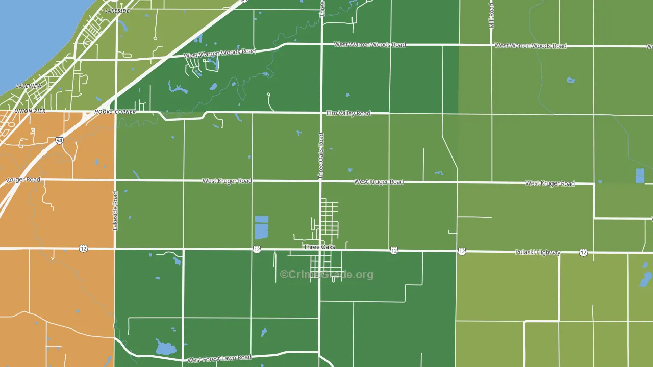 49128, MI Map of Vehicle Theft Rates
