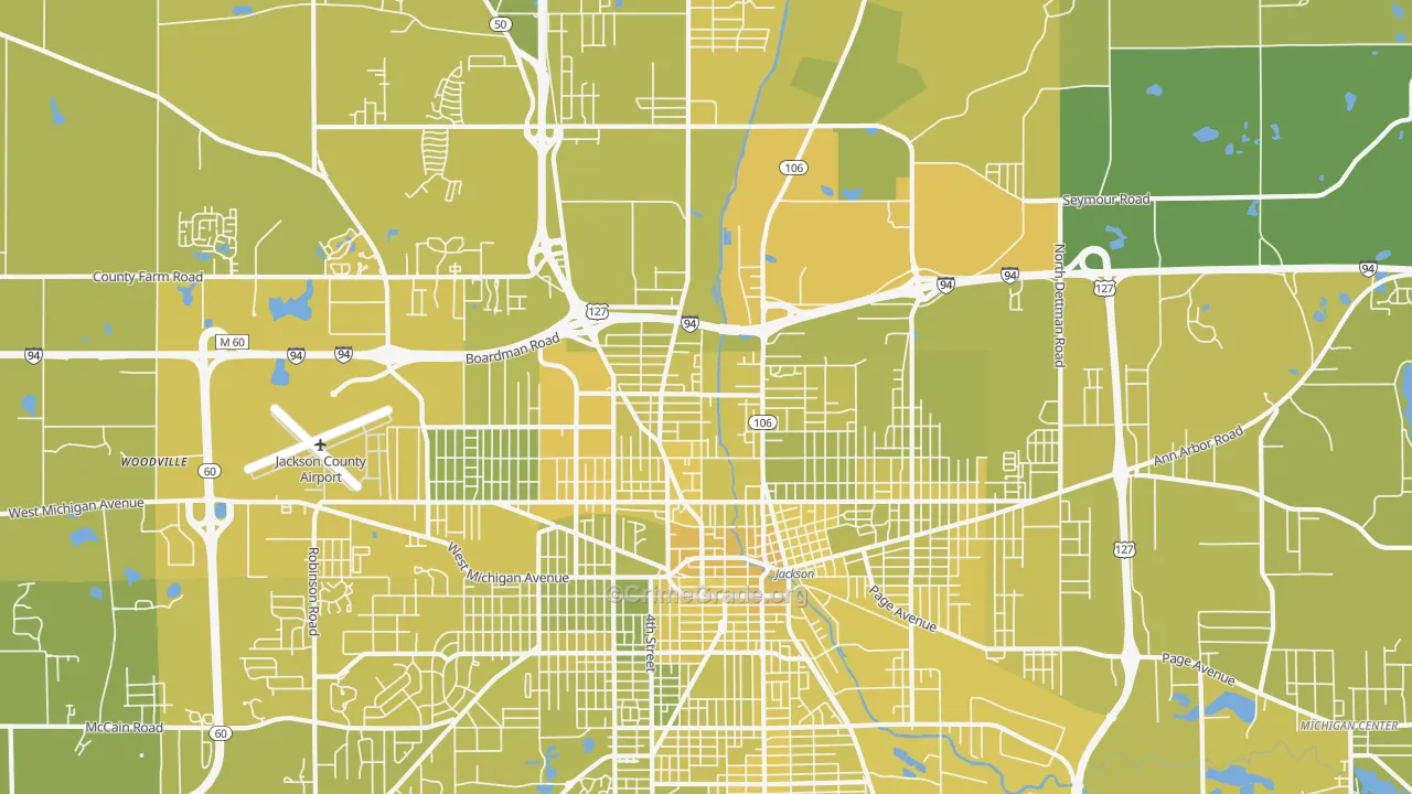 49202, MI Map of Vehicle Theft Rates