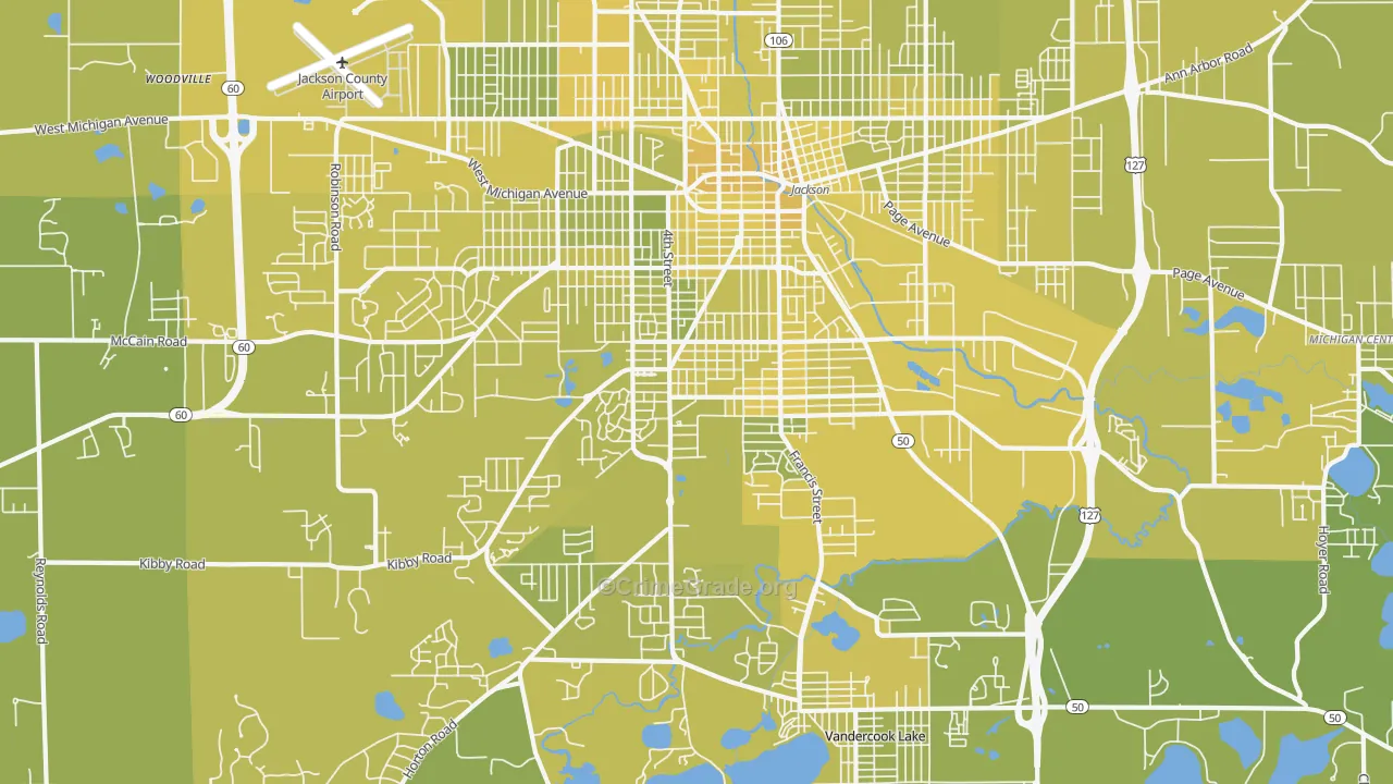 49203, MI Map of Vehicle Theft Rates