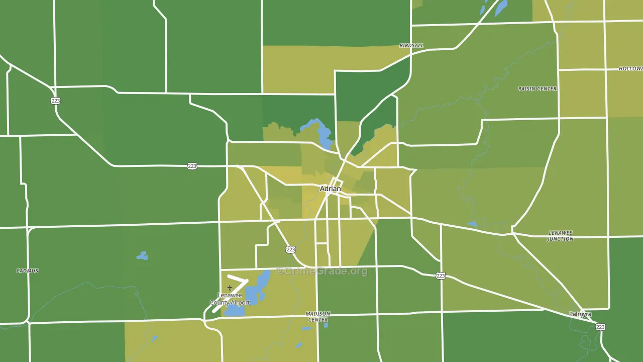 49221, MI Map of Vehicle Theft Rates