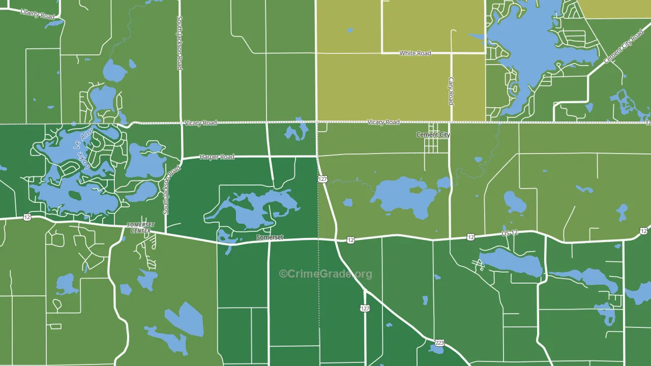 49233, MI Map of Vehicle Theft Rates