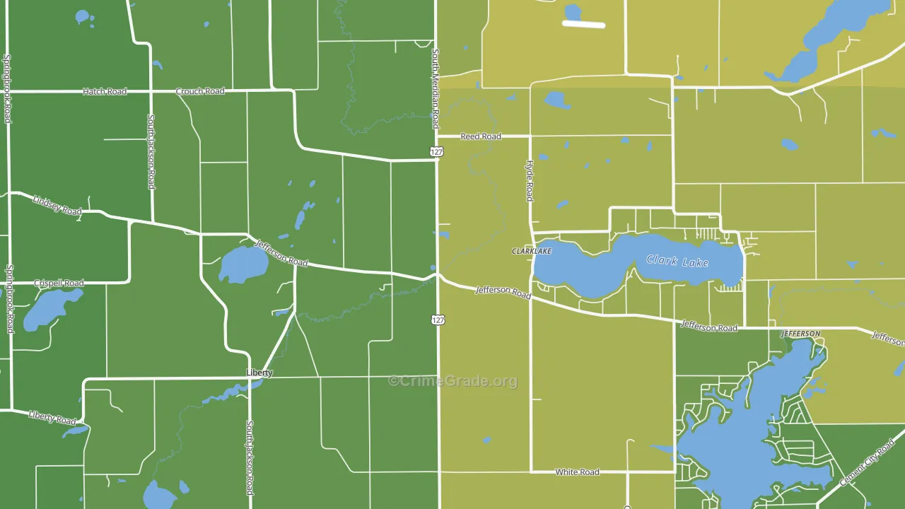 49234, MI Map of Vehicle Theft Rates