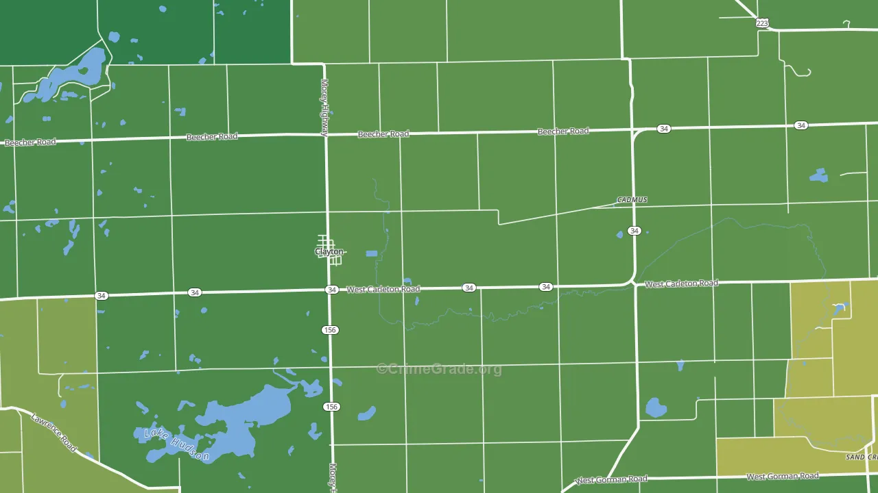 49235, MI Map of Vehicle Theft Rates