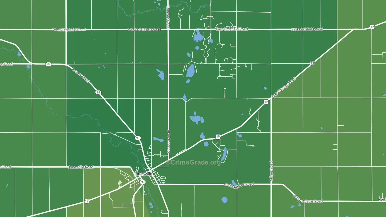 49250, MI Map of Vehicle Theft Rates