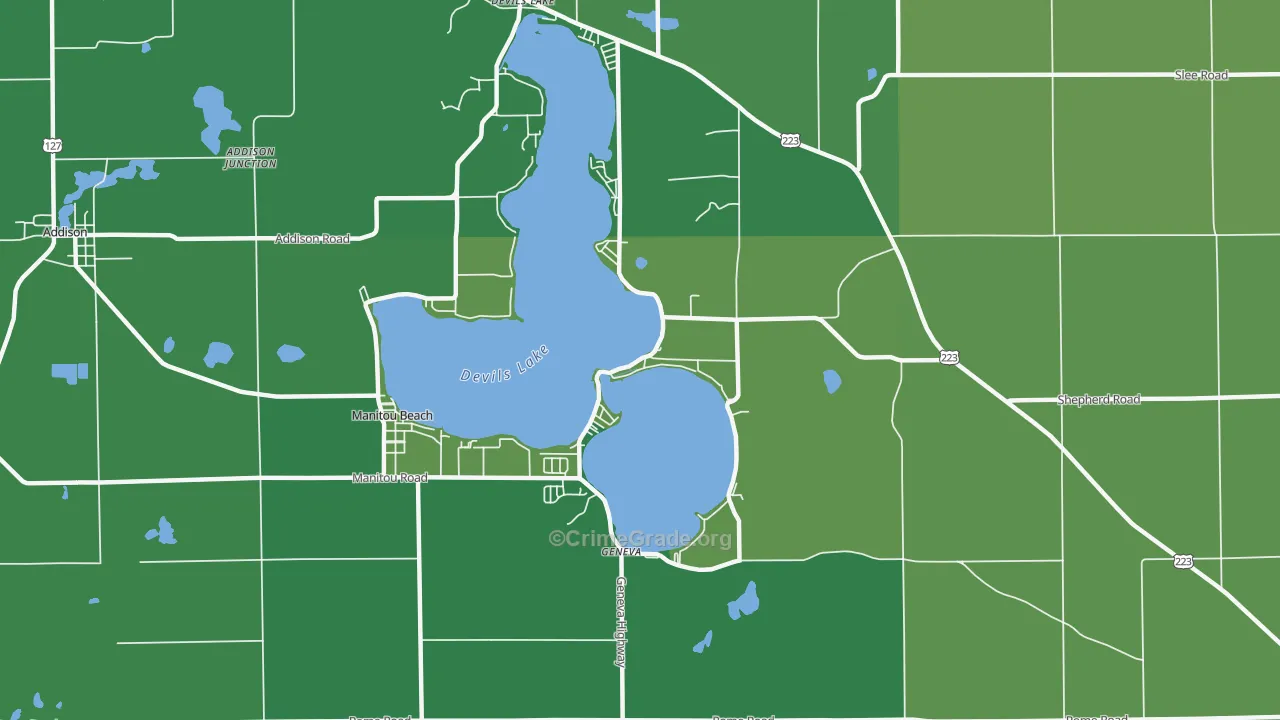 49253, MI Map of Vehicle Theft Rates