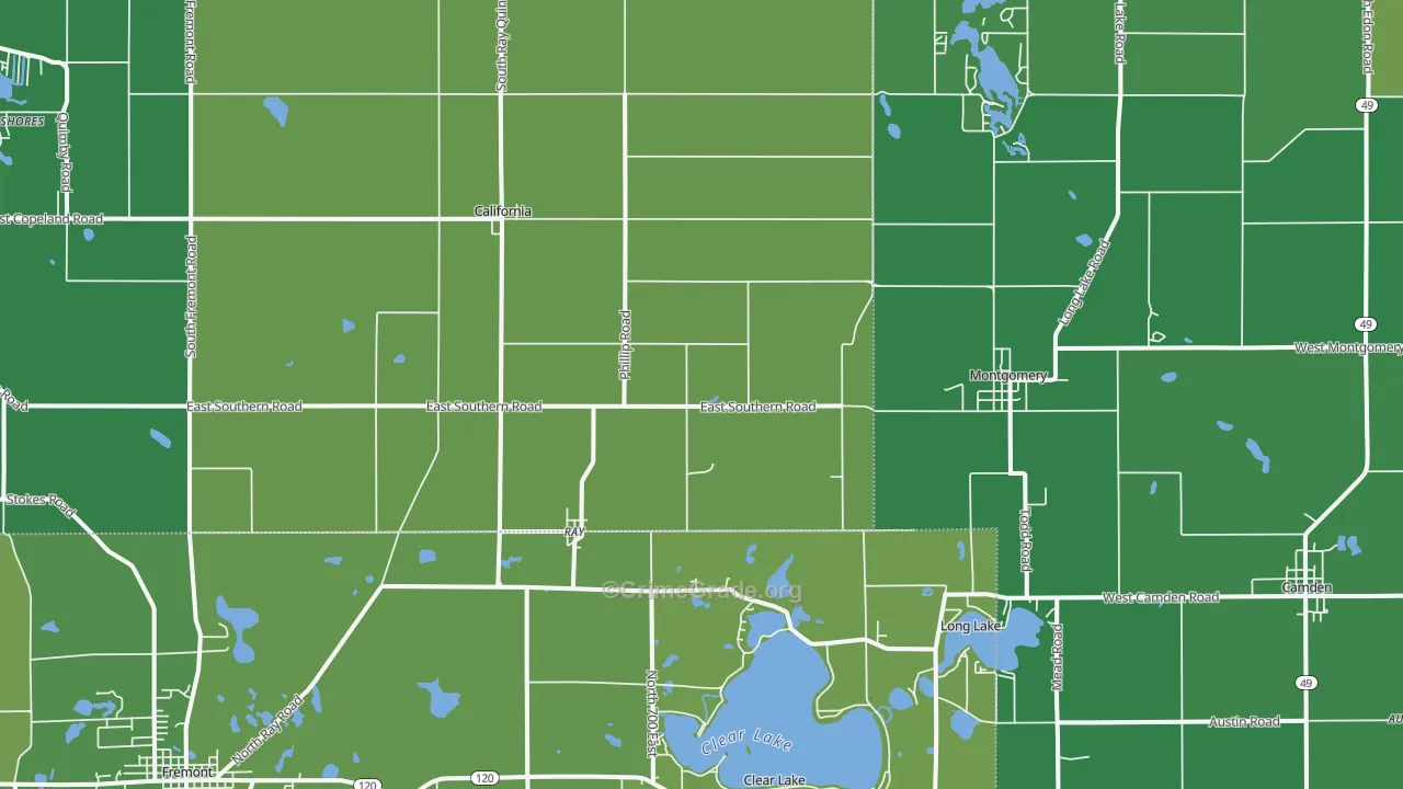 49255, MI Map of Vehicle Theft Rates